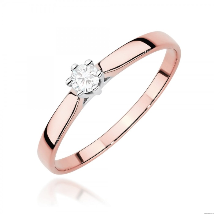 Pierścionek W0222 Diament Laboratoryjny 0,20ct różowe złoto