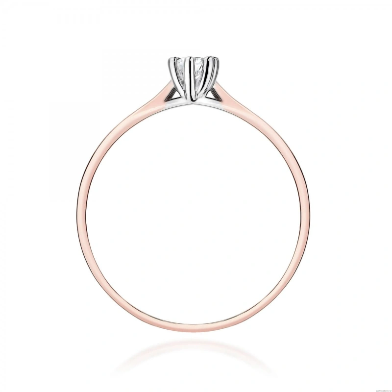 Pierścionek W0222 Diament Laboratoryjny 0,20ct różowe złoto