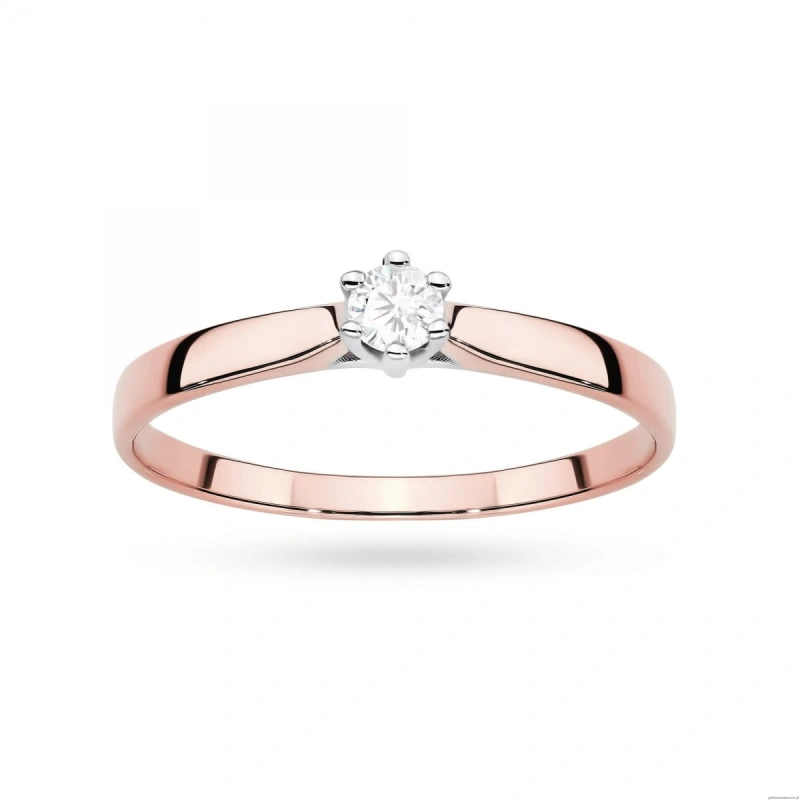 Pierścionek W0222 Diament Laboratoryjny 0,20ct różowe złoto