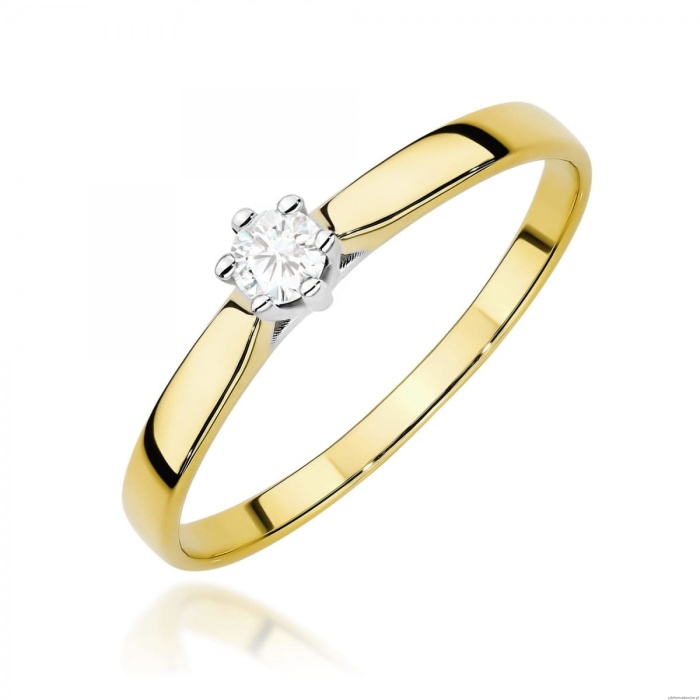 Pierścionek W0222 Diament Laboratoryjny 0,20ct żółte złoto
