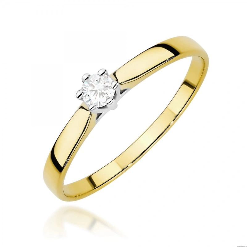 Pierścionek W0222 Diament Laboratoryjny 0,20ct żółte złoto