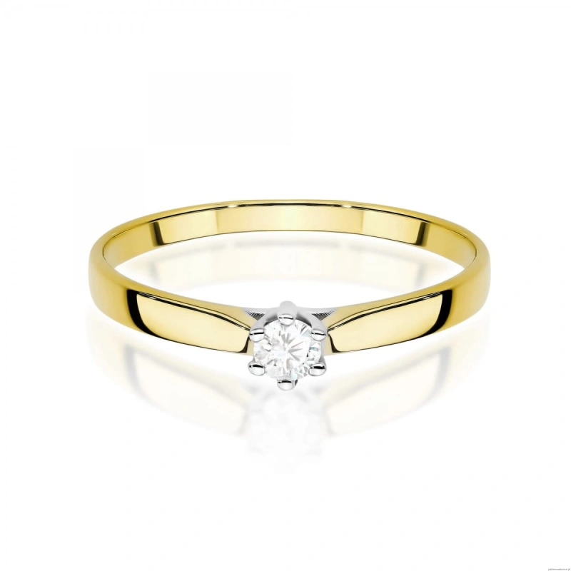 Pierścionek W0222 Diament Laboratoryjny 0,20ct żółte złoto