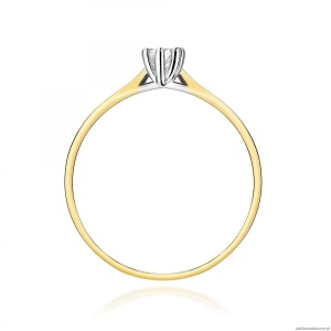 Pierścionek W0222 Diament Laboratoryjny 0,20ct żółte złoto