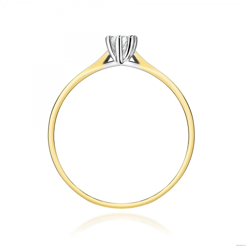 Pierścionek W0222 Diament Laboratoryjny 0,20ct żółte złoto