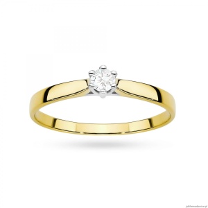 Pierścionek W0222 Diament Laboratoryjny 0,20ct żółte złoto