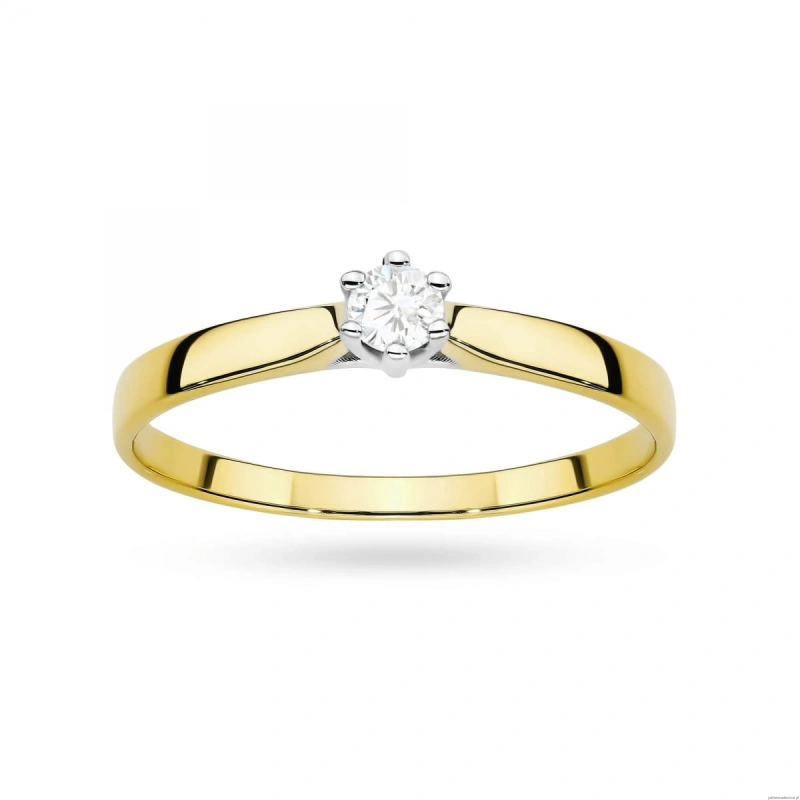 Pierścionek W0222 Diament Laboratoryjny 0,20ct żółte złoto
