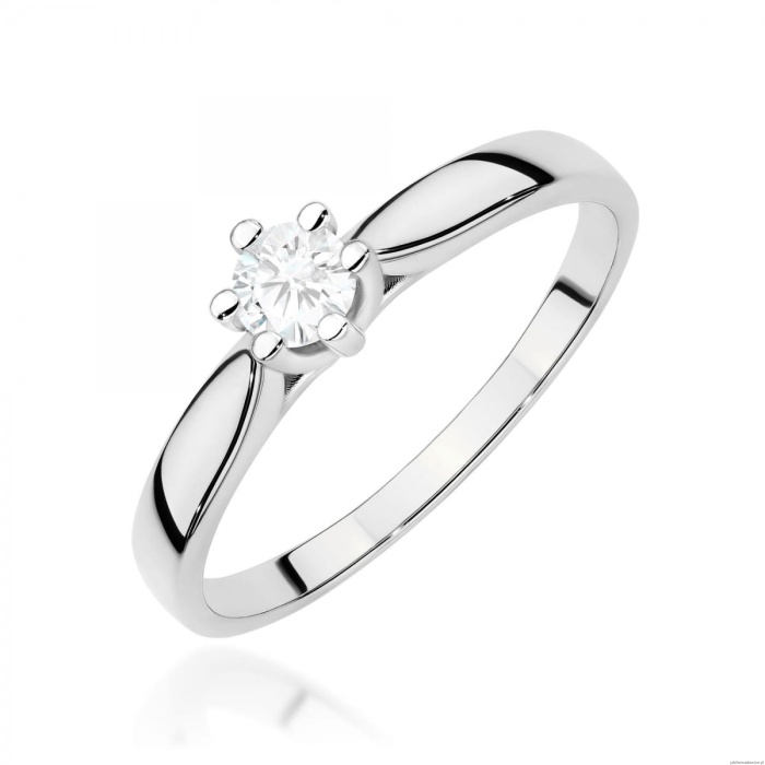 Pierścionek W0222 Diament Laboratoryjny 0,30ct białe złoto