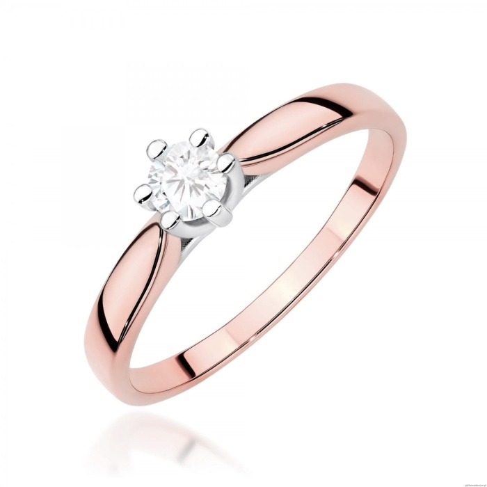 Pierścionek W0222 Diament Laboratoryjny 0,30ct różowe złoto