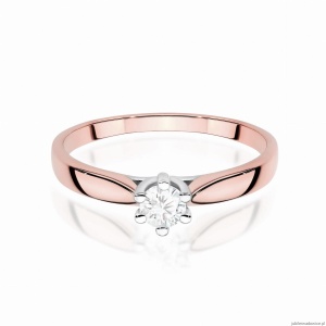 Pierścionek W0222 Diament Laboratoryjny 0,30ct różowe złoto