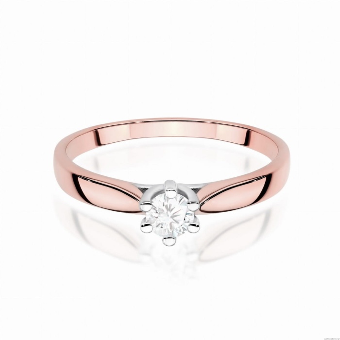 Pierścionek W0222 Diament Laboratoryjny 0,30ct różowe złoto