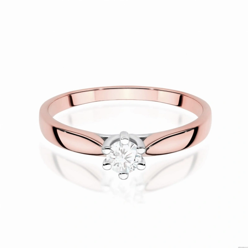 Pierścionek W0222 Diament Laboratoryjny 0,30ct różowe złoto