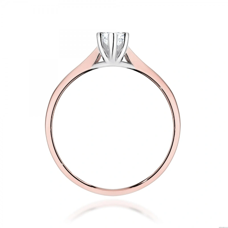 Pierścionek W0222 Diament Laboratoryjny 0,30ct różowe złoto