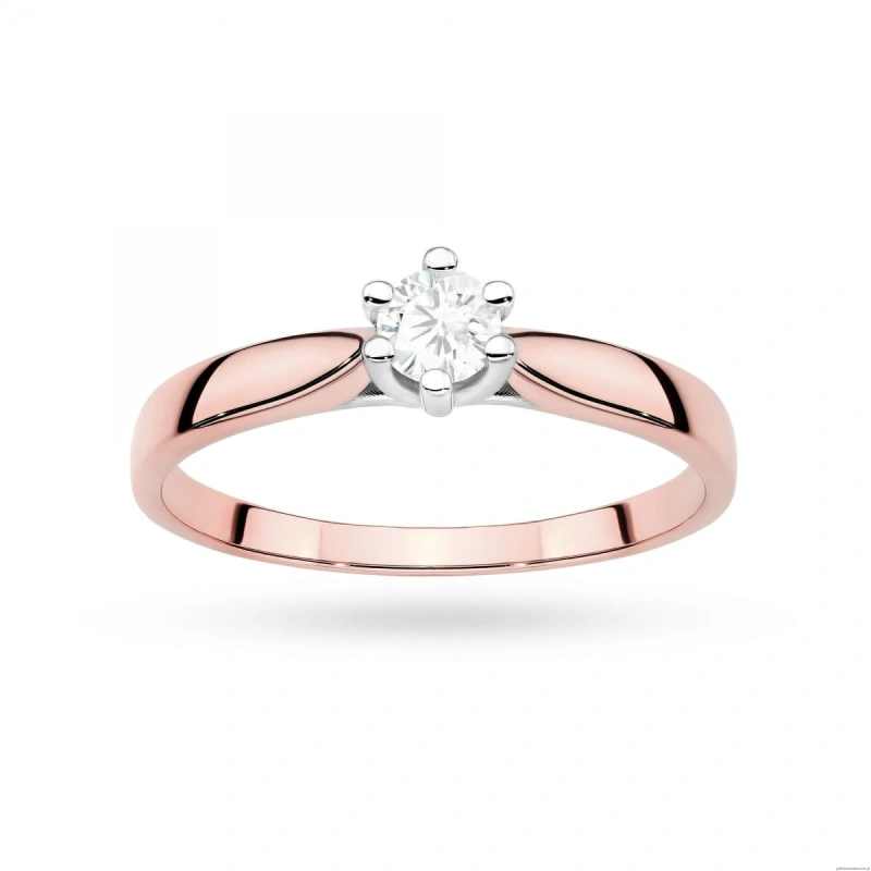 Pierścionek W0222 Diament Laboratoryjny 0,30ct różowe złoto