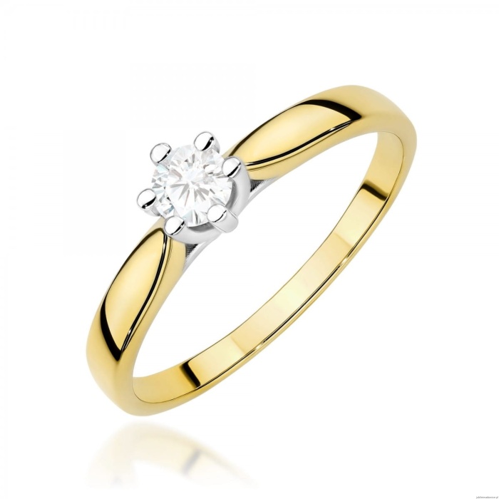 Pierścionek W0222 Diament Laboratoryjny 0,30ct żółte złoto
