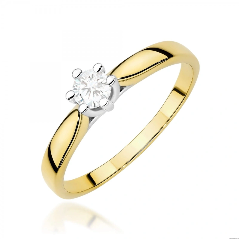 Pierścionek W0222 Diament Laboratoryjny 0,30ct żółte złoto