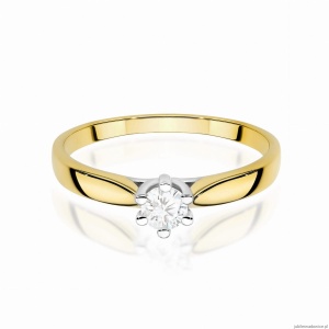 Pierścionek W0222 Diament Laboratoryjny 0,30ct żółte złoto