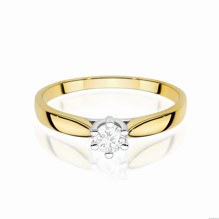 Pierścionek W0222 Diament Laboratoryjny 0,30ct żółte złoto