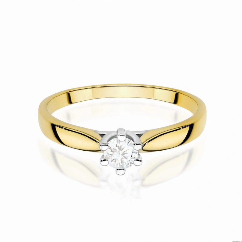 Pierścionek W0222 Diament Laboratoryjny 0,30ct żółte złoto