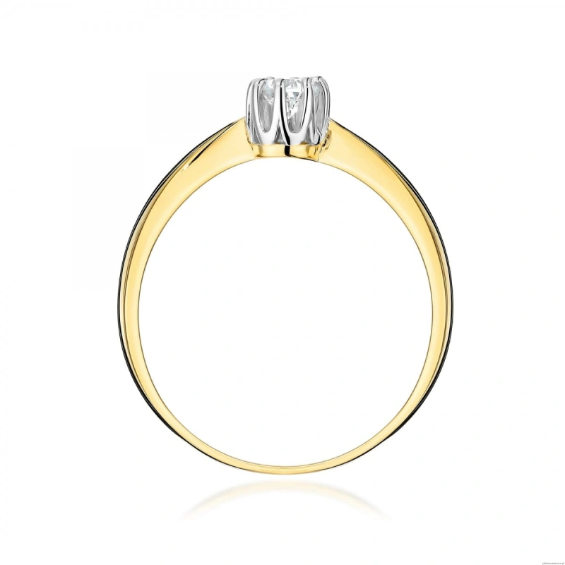Pierścionek W0228 Diament Laboratoryjny 0,15ct żółte złoto
