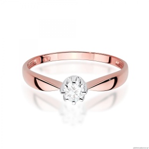 Pierścionek W0228 Diament Laboratoryjny 0,30ct różowe złoto