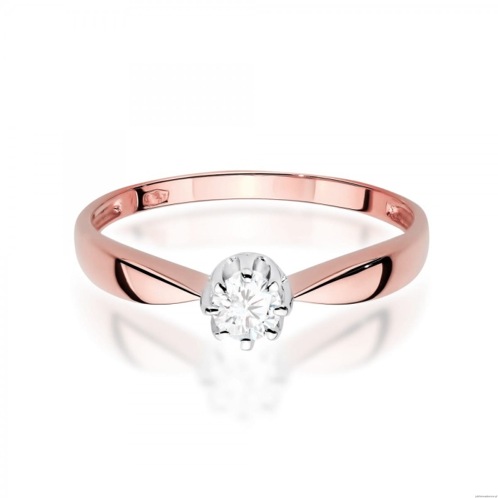 Pierścionek W0228 Diament Laboratoryjny 0,30ct różowe złoto