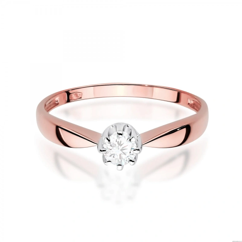 Pierścionek W0228 Diament Laboratoryjny 0,30ct różowe złoto