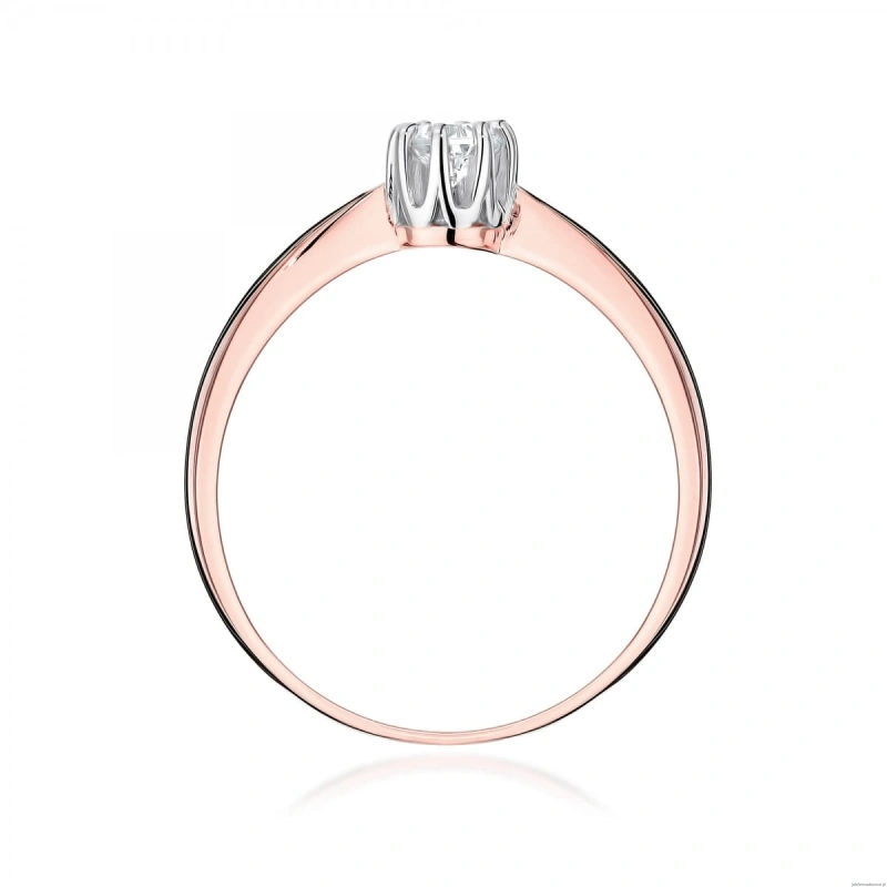 Pierścionek W0228 Diament Laboratoryjny 0,30ct różowe złoto