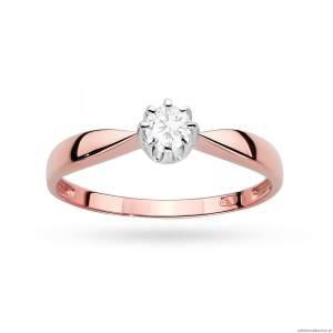 Pierścionek W0228 Diament Laboratoryjny 0,30ct różowe złoto