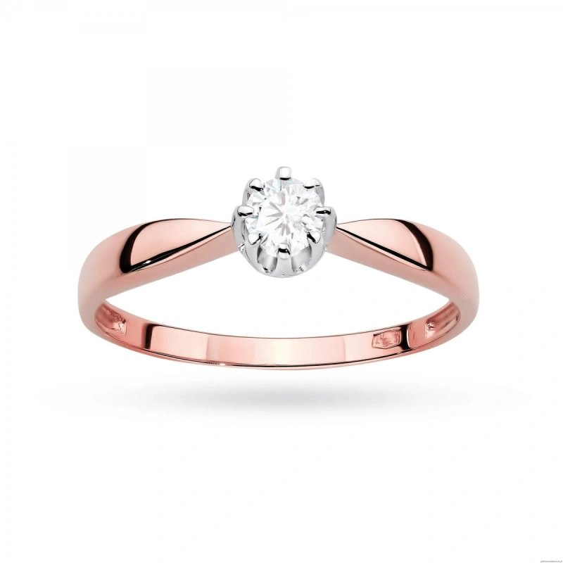 Pierścionek W0228 Diament Laboratoryjny 0,30ct różowe złoto