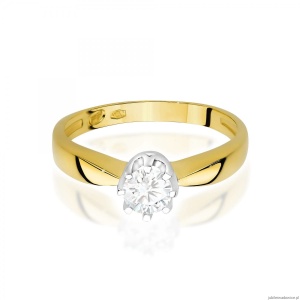 Pierścionek W0228 Diament Laboratoryjny 0,30ct żółte złoto