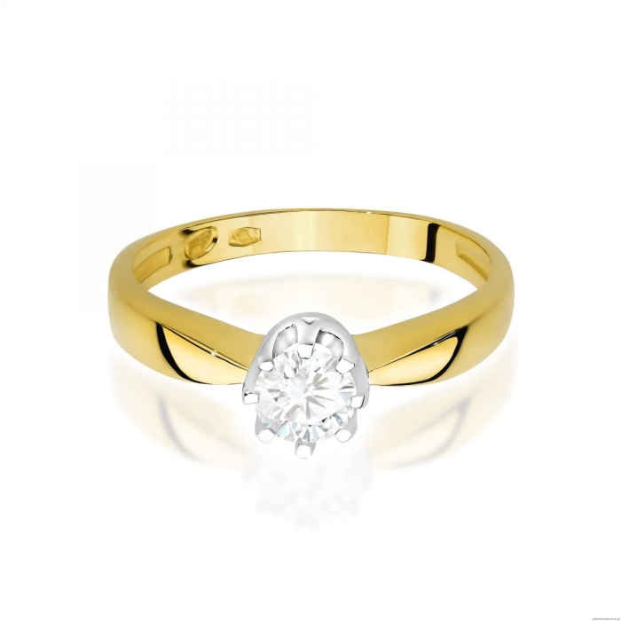 Pierścionek W0228 Diament Laboratoryjny 0,30ct żółte złoto