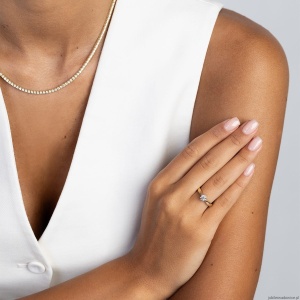 Pierścionek W0228 Diament Laboratoryjny 0,30ct żółte złoto