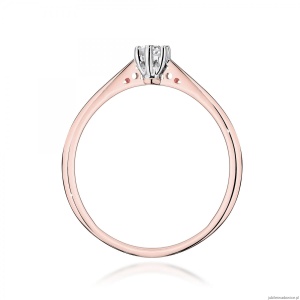 Pierścionek W0229 Diament Laboratoryjny 0,10ct różowe złoto
