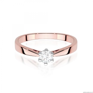 Pierścionek W0229 Diament Laboratoryjny 0,30ct różowe złoto