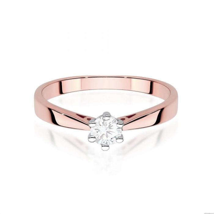 Pierścionek W0229 Diament Laboratoryjny 0,30ct różowe złoto