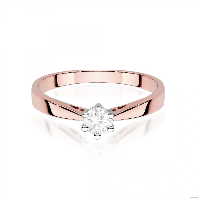 Pierścionek W0229 Diament Laboratoryjny 0,30ct różowe złoto