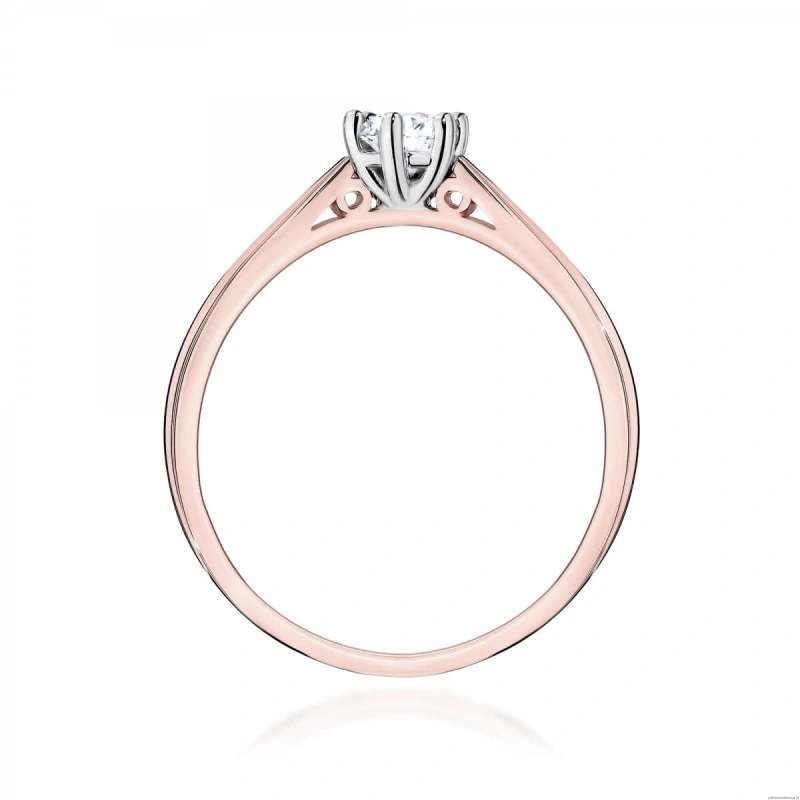 Pierścionek W0229 Diament Laboratoryjny 0,30ct różowe złoto