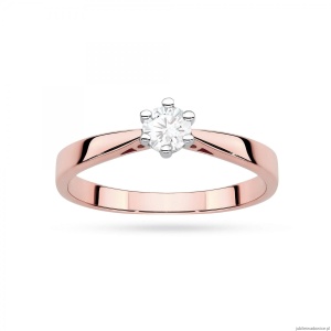 Pierścionek W0229 Diament Laboratoryjny 0,30ct różowe złoto