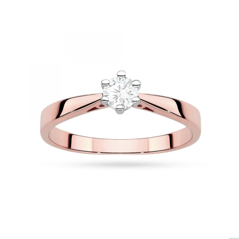 Pierścionek W0229 Diament Laboratoryjny 0,30ct różowe złoto