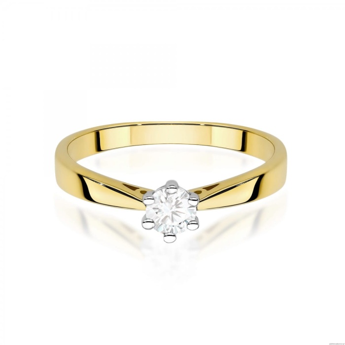Pierścionek W0229 Diament Laboratoryjny 0,30ct żółte złoto