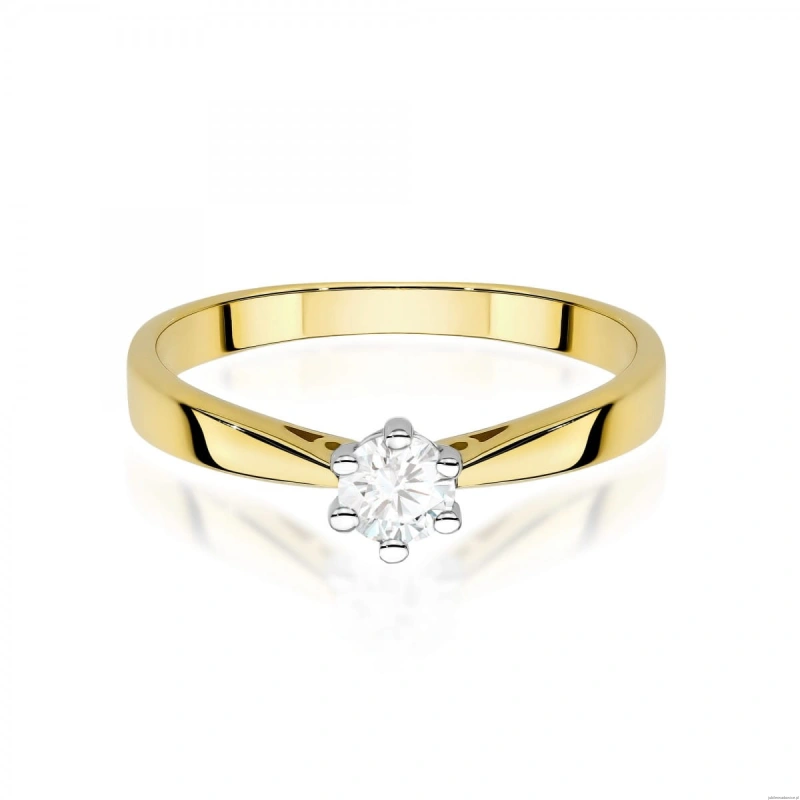 Pierścionek W0229 Diament Laboratoryjny 0,30ct żółte złoto