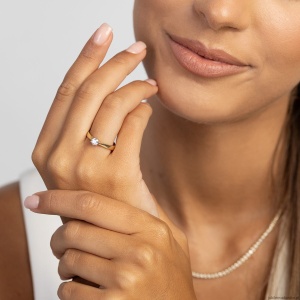 Pierścionek W0229 Diament Laboratoryjny 0,30ct żółte złoto