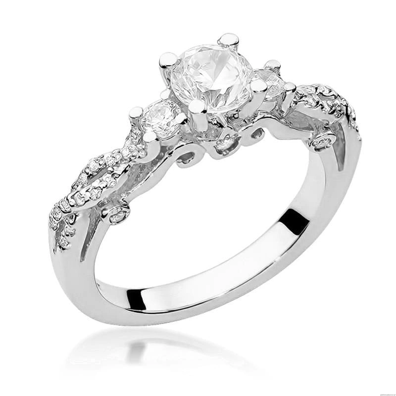 Pierścionek W023 Biały szafir 0,60ct białe złoto