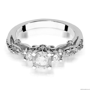 Pierścionek W023 Biały szafir 0,60ct białe złoto