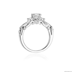 Pierścionek W023 Biały szafir 0,60ct białe złoto