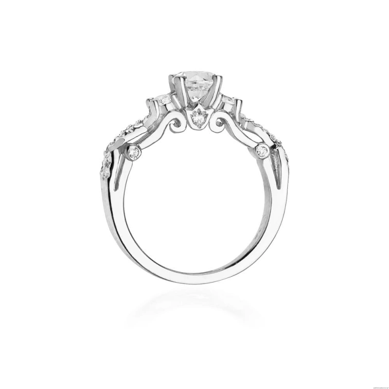 Pierścionek W023 Biały szafir 0,60ct białe złoto