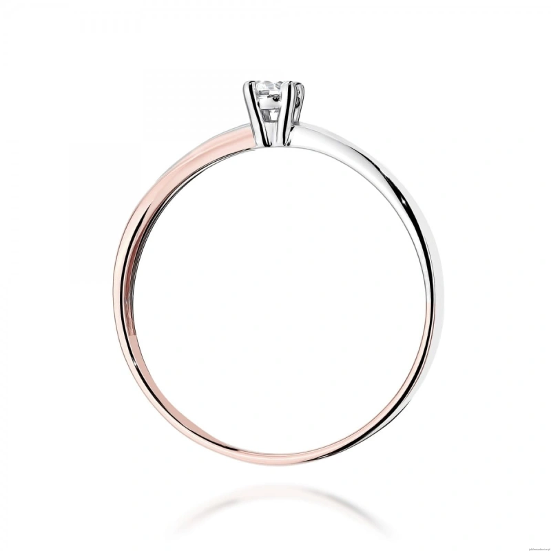 Pierścionek W0230 Diament Laboratoryjny 0,10ct różowe złoto