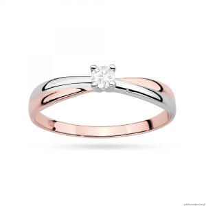 Pierścionek W0230 Diament Laboratoryjny 0,10ct różowe złoto