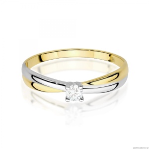 Pierścionek W0230 Diament Laboratoryjny 0,10ct żółte złoto