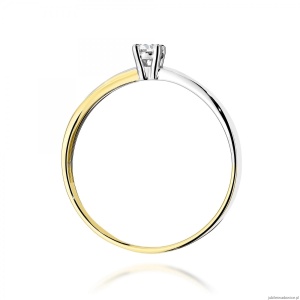 Pierścionek W0230 Diament Laboratoryjny 0,10ct żółte złoto